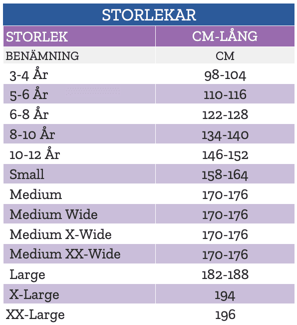 Storleksguide -storlekar SE