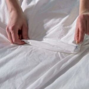 Waterproof duvet cover offering complete bed protection for bedwetting.