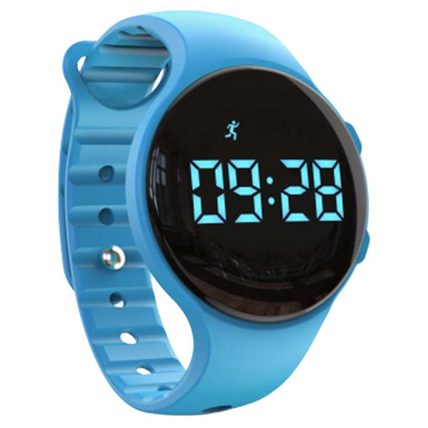 Light blue vibrating alarm watch for toilet training or medication reminders.