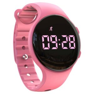 Pink vibrating alarm watch for toilet training or medication reminders.